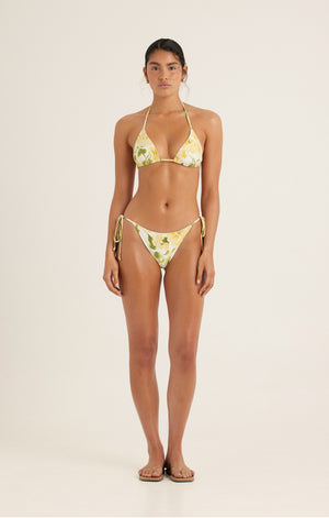 PEONY ESSENTIAL STRING TRI SWIM TOP-YELLOW