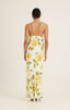 PEONY DRAPED MAXI DRESS-YELLOW