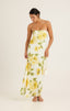PEONY DRAPED MAXI DRESS-YELLOW